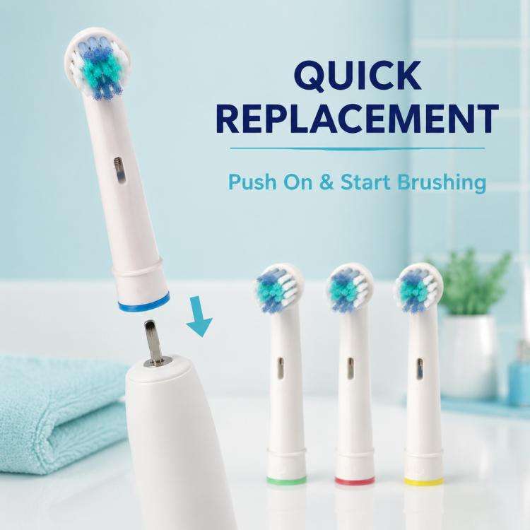 4 PCS/Pack Electric Toothbrush Replacement Heads, Soft Bristles for Deep Cleaning and Gum Care(Wh...