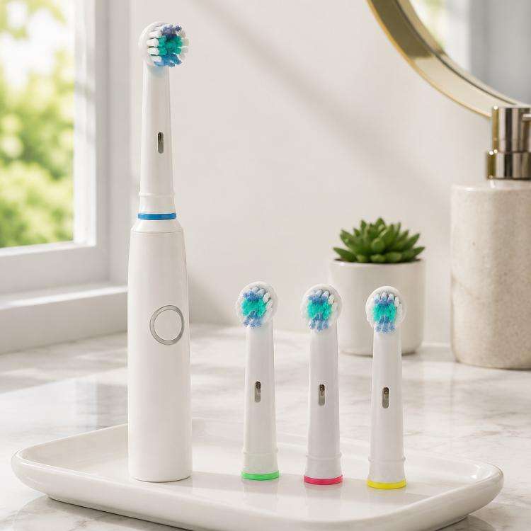 4 PCS/Pack Electric Toothbrush Replacement Heads, Soft Bristles for Deep Cleaning and Gum Care(Wh...