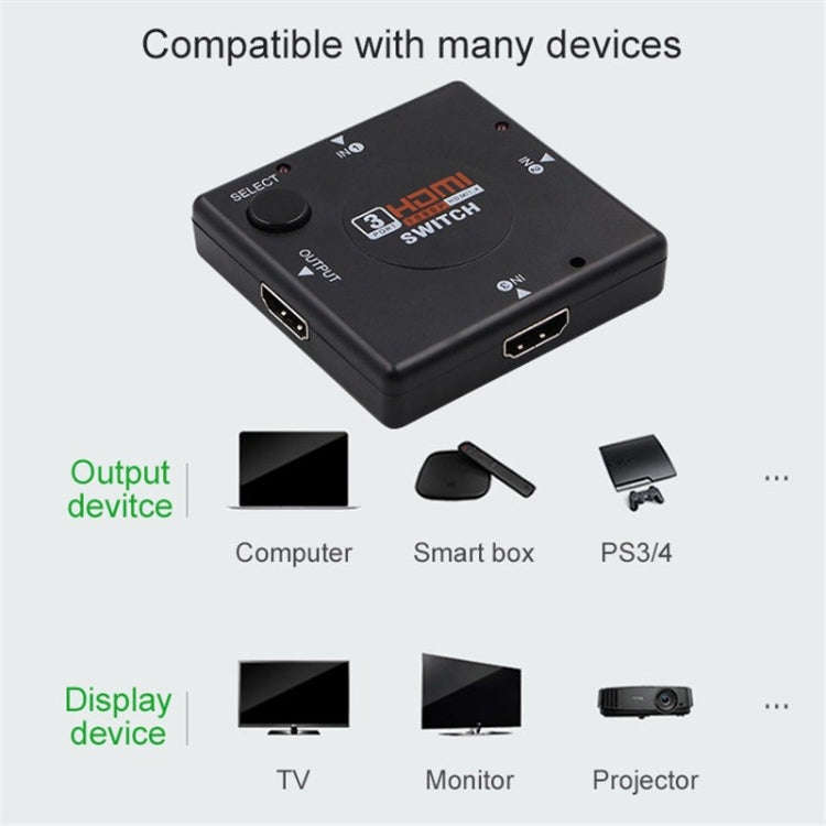 3 Ports 1080P HDMI Switch(Black)