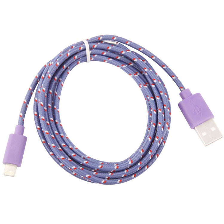 3m Nylon Netting Style USB Data Transfer Charging Cable for iPhone, iPad(Purple)