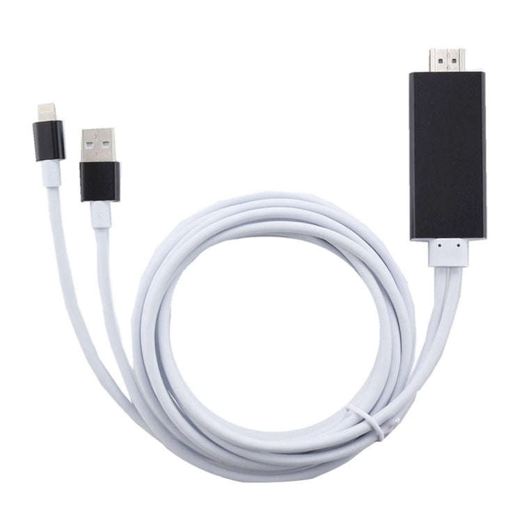 8 Pin to HDMI HDTV Adapter Cable with USB Charger Cable(Black)