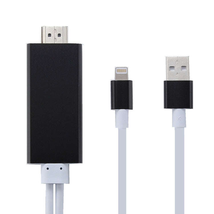 8 Pin to HDMI HDTV Adapter Cable with USB Charger Cable(Black)