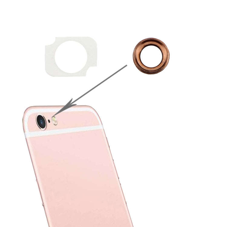 10 Pairs / Set Rear Camera Lens Ring + Flashlight Bracker for iPhone 6 Plus & 6s Plus(Rose Gold)