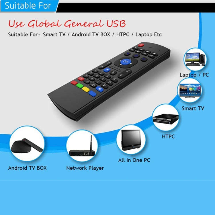 MX3 Air Mouse Wireless 2.4G Remote Control Keyboard with Browser Shortcuts for Android TV Box / M...