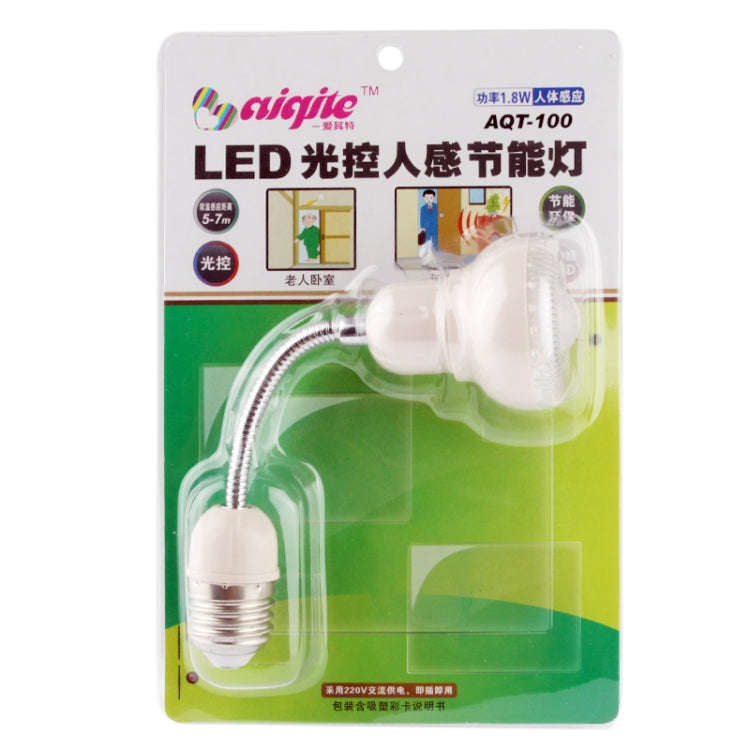 1.8W E27 Spiral Human Sensor Light Control Energy-saving Night Light, Sensitive Distance: 5 - 7m(...