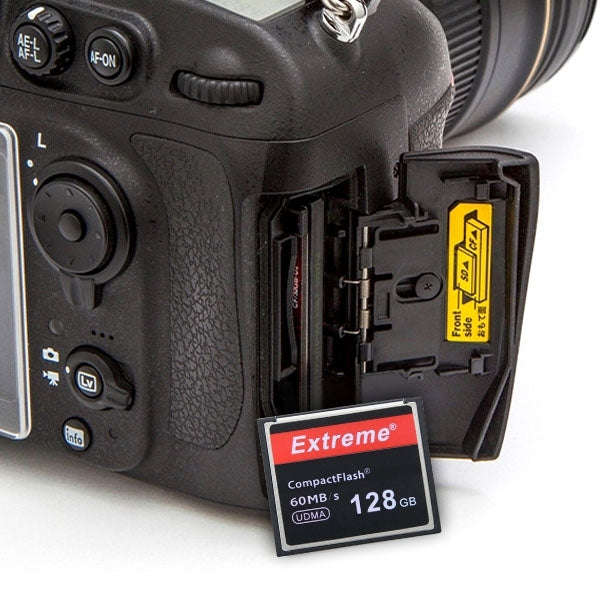 128GB Extreme Compact Flash Card, 400X Read  Speed, up to 60 MB/S (100% Real Capacity)
