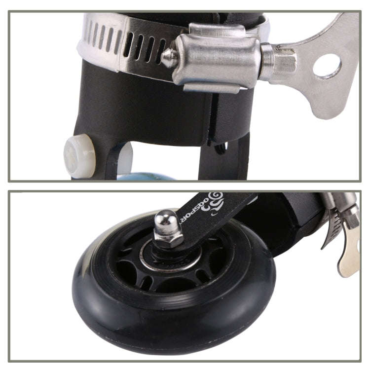 OQSPORT Folding Bicycle Auxiliary Wheel Booster Wheel(Black)