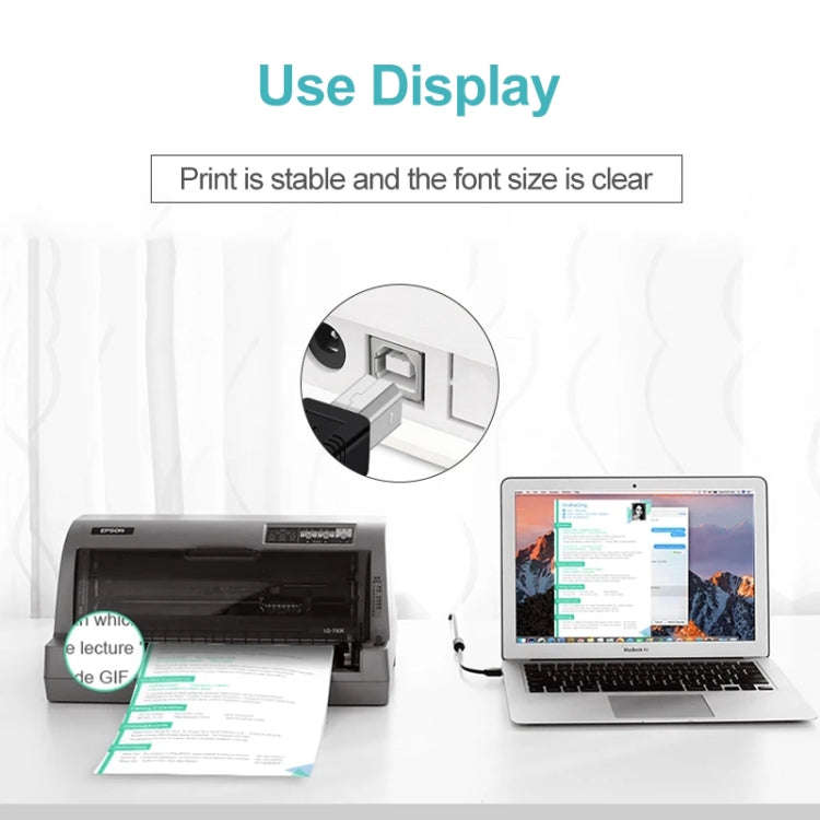 USB 2.0 Printer Extension AM to BM Cable, Length: 3m(Black)