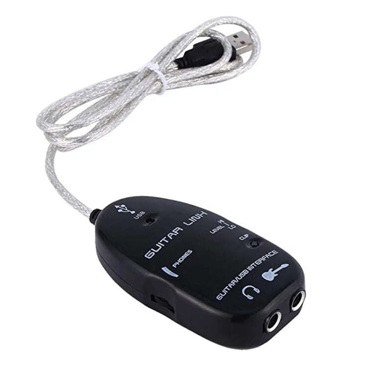 USB Interface Guitar Link Cable PC / MAC Recording(Black)