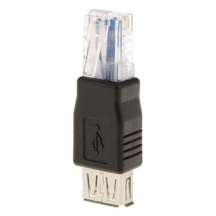 RJ45 Male to USB AF Adapter(Black)