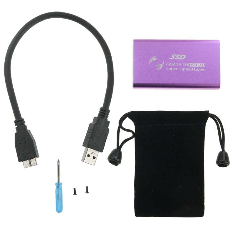 6gb/s mSATA Solid State Disk SSD to USB 3.0 Hard Disk Case(Purple)