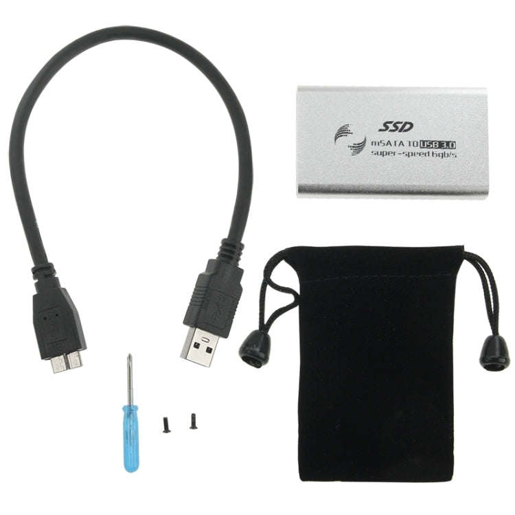 6gb/s mSATA Solid State Disk SSD to USB 3.0 Hard Disk Case(Silver)