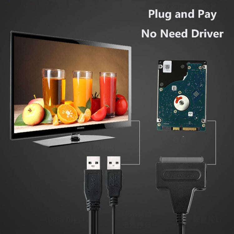USB 2.0 to 7+15 Pin 22Pin SATA Data Cable Converter Adapter with Box Case for 2.5 / 3.5 Inch Hard...