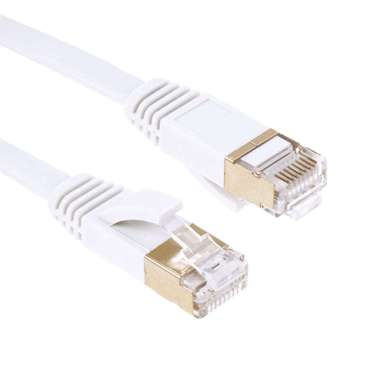 Gold Plated Head CAT7 High Speed 10Gbps Ultra-thin Flat Ethernet Network LAN Cable(15m)