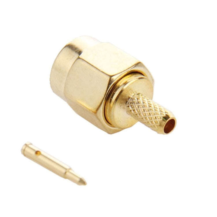 10 PCS Gold Plated Crimp SMA Male Plug Pin RF Connector Adapter for RG174 / RG316 / RG188 / RG179...