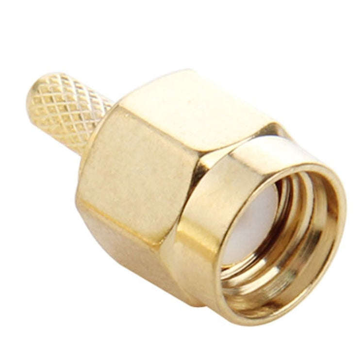 10 PCS Gold Plated Crimp SMA Male Plug Pin RF Connector Adapter for RG174 / RG316 / RG188 / RG179...