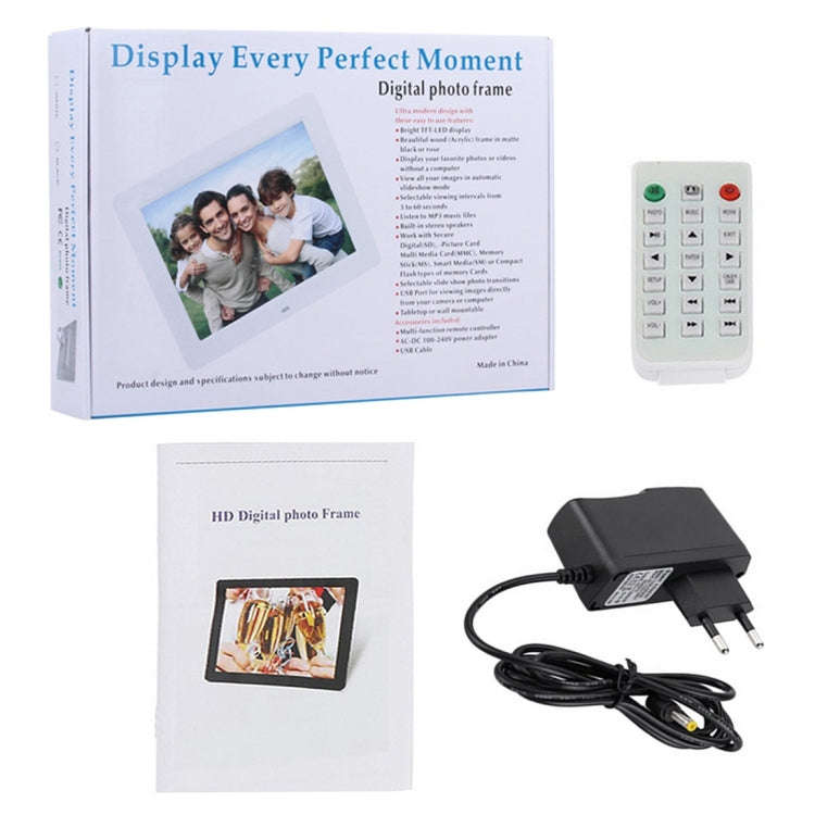 10.1 inch HD Wide Screen Digital Photo Frame with Holder & Remote Control, Allwinner E200, Alarm ...
