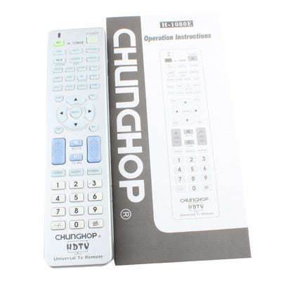 Chunghop Universal TV Remote Control with Specific HDTV Navigation Feature (H-1080E)(Silver)