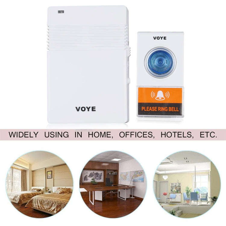 VOYE V005A Wireless Remote Doorbell with 38 Polyphony Sounds(White)