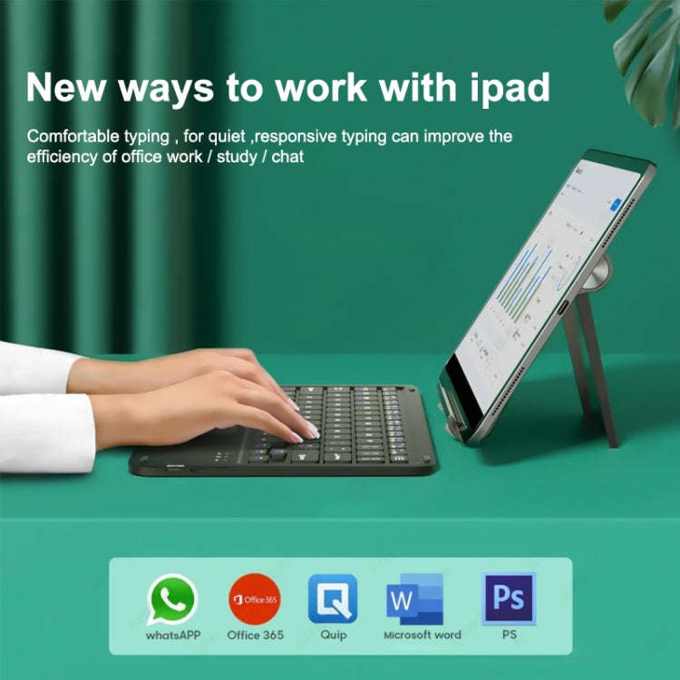 HB119B 10 inch Universal Tablet Wireless Bluetooth Keyboard with Touch Panel (Green)
