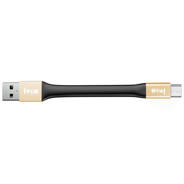 IVON CA90 3.1A Max USB to USB-C / Type-C Portable Data Cable with Ring, Length: 14.5cm (Champagne...
