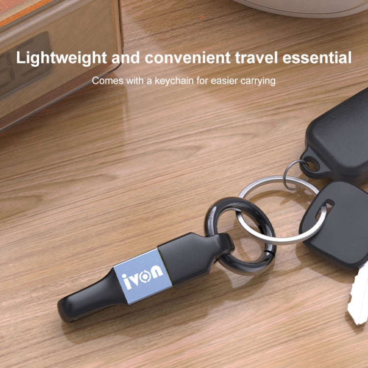 IVON CA90 3.1A Max USB to USB-C / Type-C Portable Data Cable with Ring, Length: 14.5cm (Champagne...