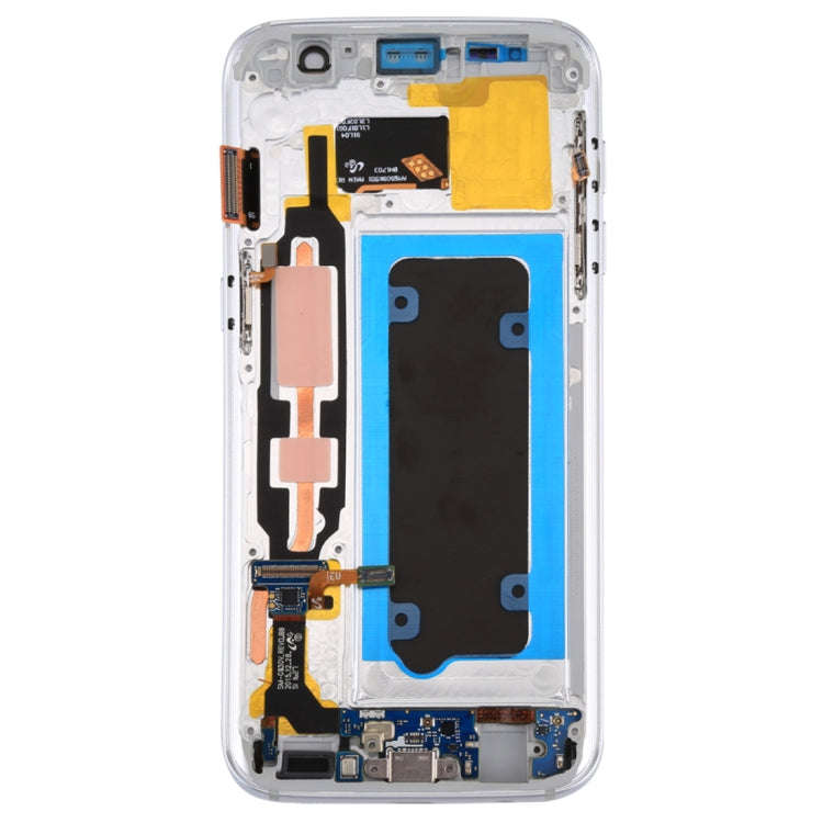 OLED LCD Screen for Galaxy S7 / G930V Digitizer Full Assembly with Frame (White)