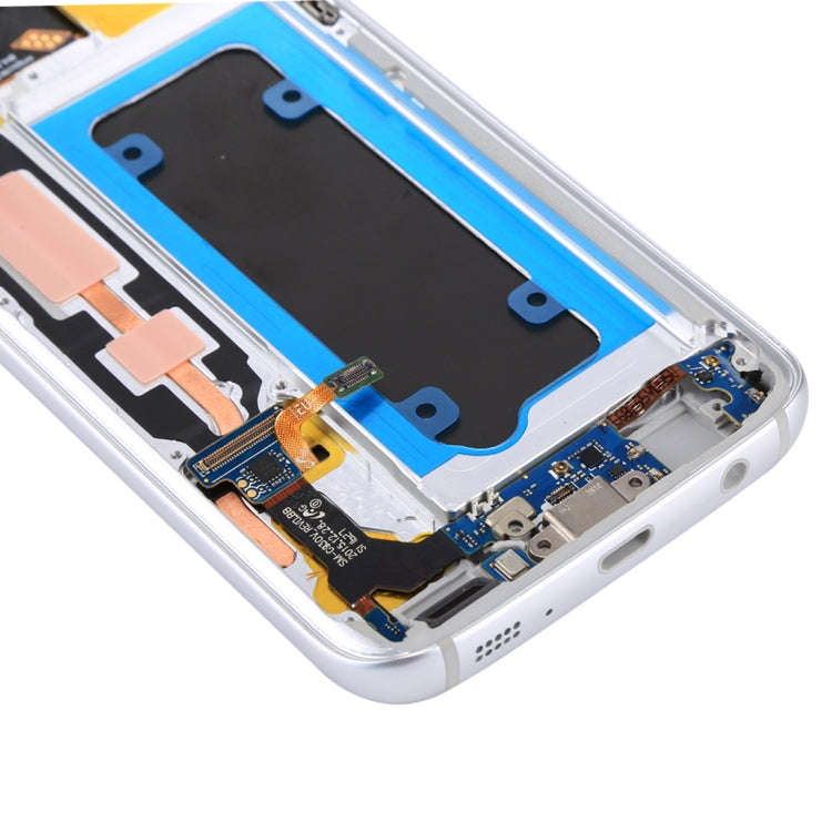 OLED LCD Screen for Galaxy S7 / G930V Digitizer Full Assembly with Frame (White)