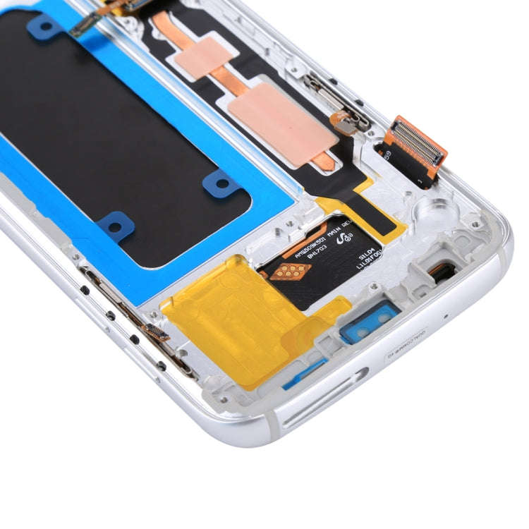 OLED LCD Screen for Galaxy S7 / G930V Digitizer Full Assembly with Frame (White)