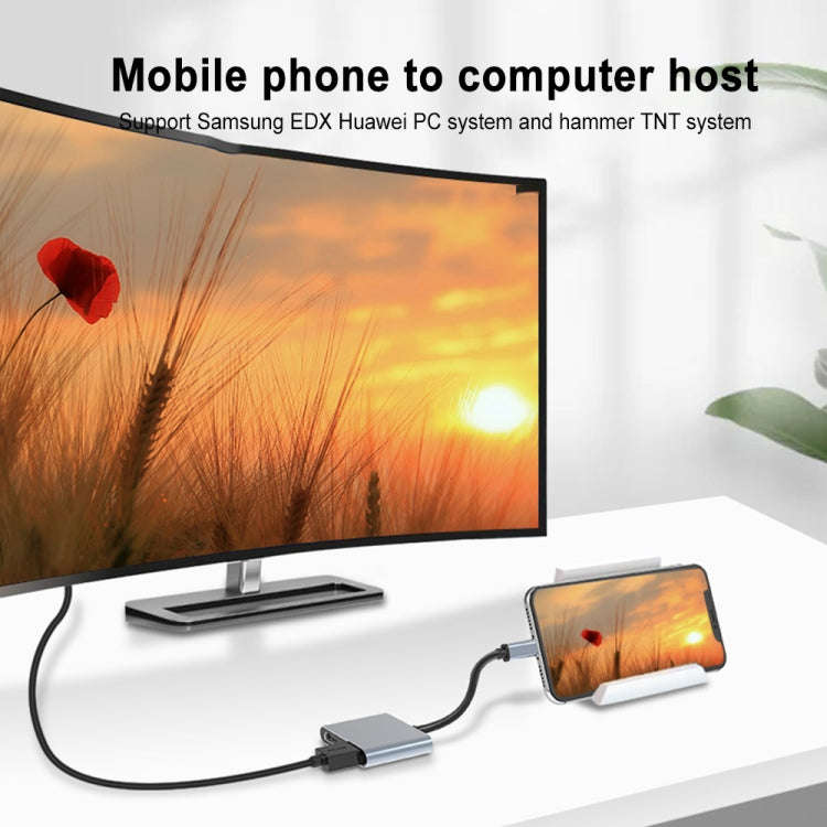 2 in 1 Multifunction USB-C / Type-C to Dual HDMI HUB Docking Station (Grey)