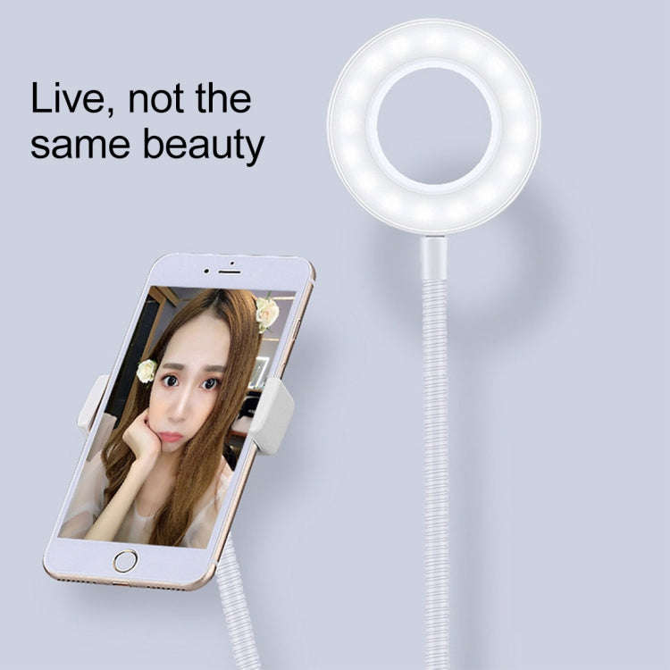 Universal Cell Phone Holder Bracket Selfie Ring Light with Microphone Clip & 3-Color Light Adjust...