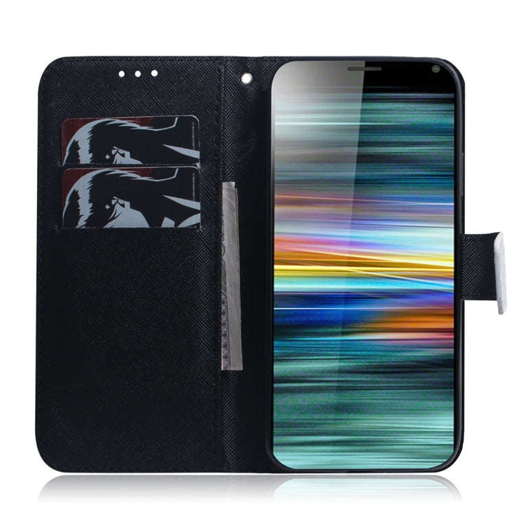 Wolf and Dog Pattern Coloured Drawing Horizontal Flip Leather Case for Sony Xperia 10, with Holde...