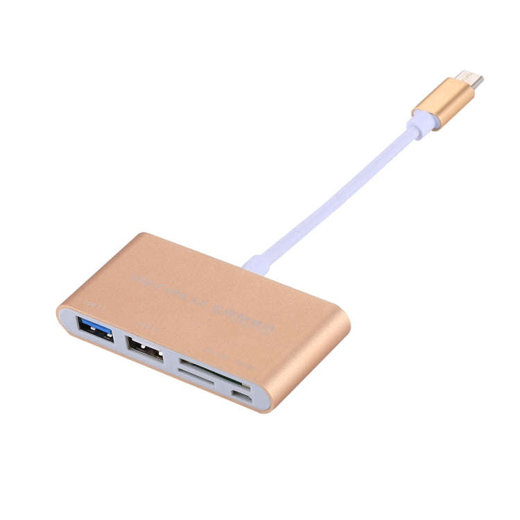 5 in 1 Micro SD + SD + USB 3.0 + USB 2.0 + Micro USB Port to USB-C / Type-C OTG COMBO Adapter Car...