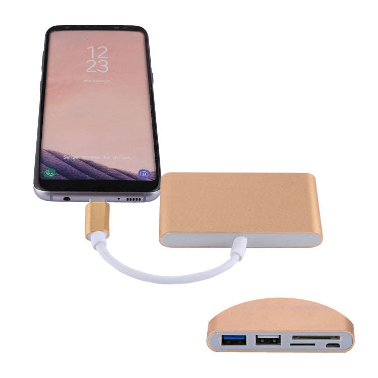 5 in 1 Micro SD + SD + USB 3.0 + USB 2.0 + Micro USB Port to USB-C / Type-C OTG COMBO Adapter Car...