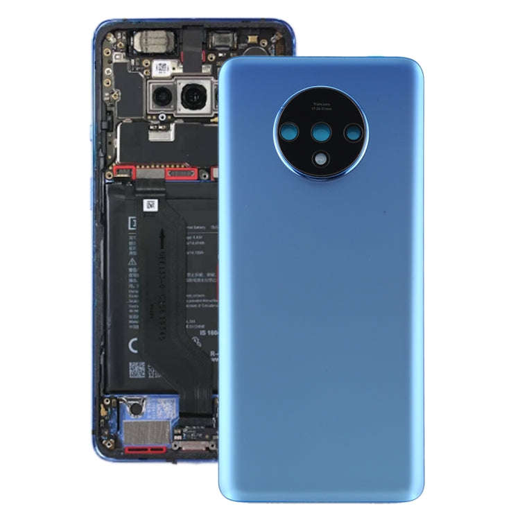 For OnePlus 7T Original Battery Back Cover with Camera Lens Frame (Blue)