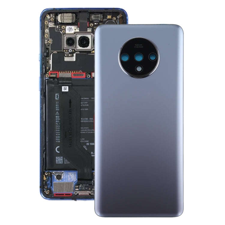 For OnePlus 7T Original Battery Back Cover with Camera Lens Frame (Silver)