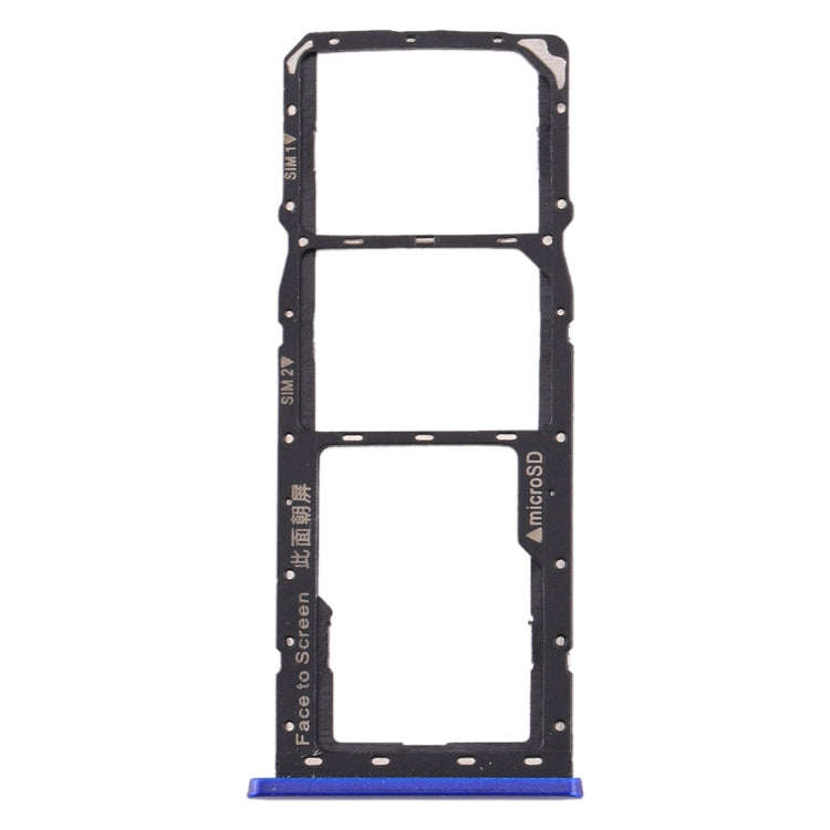For Realme 2 SIM Card Tray + SIM Card Tray + Micro SD Card Tray (Blue)