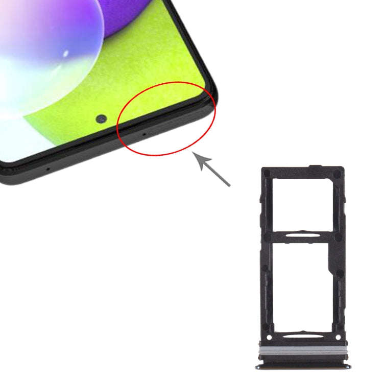 For Samsung Galaxy A52 SM-A525 SIM Card Tray + SIM Card Tray / Micro SD Card Tray (Black)