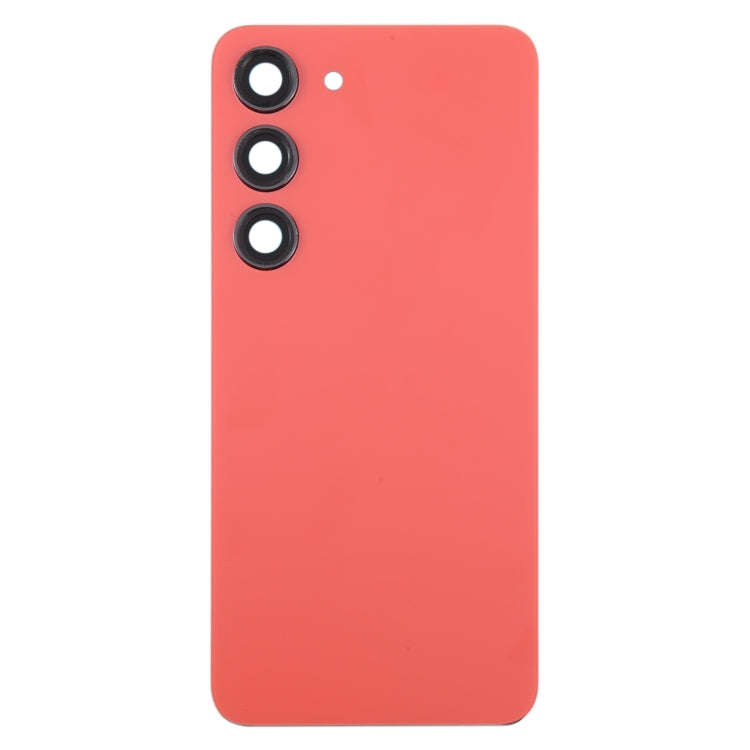 For Samsung Galaxy S23 SM-S911B OEM Glass Battery Back Cover with Camera Lens Frame(Red)