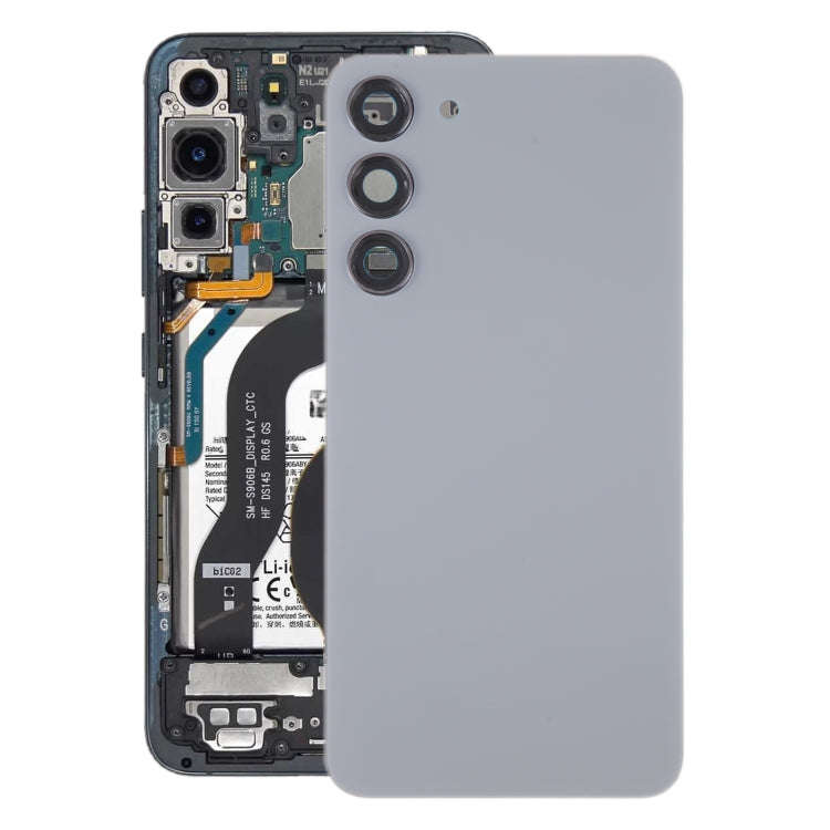 For Samsung Galaxy S23+ SM-S916B OEM Glass Battery Back Cover with Camera Lens Frame(Grey)
