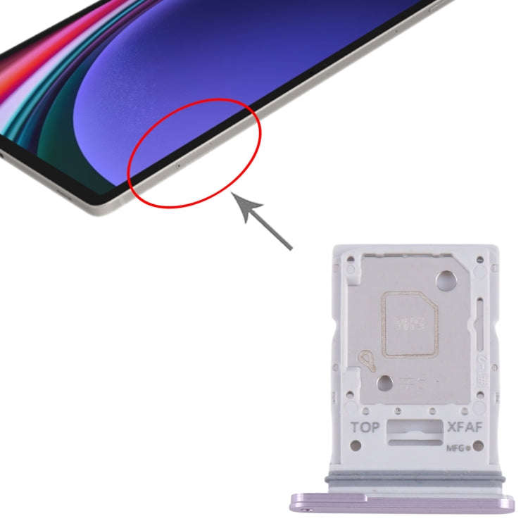 For Samsung Galaxy Tab S9 Ultra 5G SM-X916 Original SIM + Micro SD Card Tray (Purple)