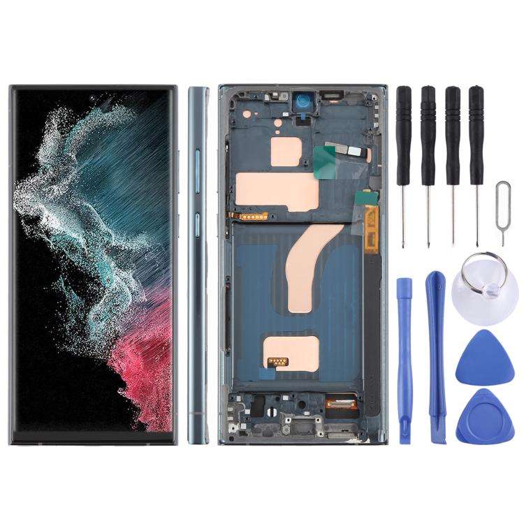 For Samsung Galaxy S22 Ultra SM-S908B 6.72 inch TFT LCD Screen Digitizer Full Assembly with Frame...