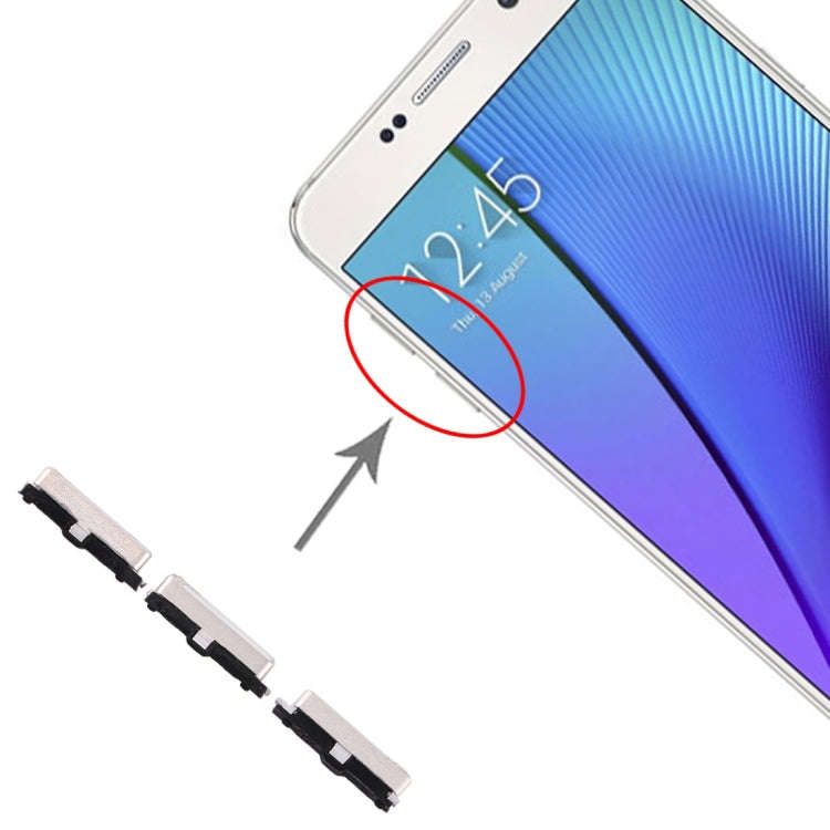 For Galaxy Note 5 10 Set Side Keys(Gold)