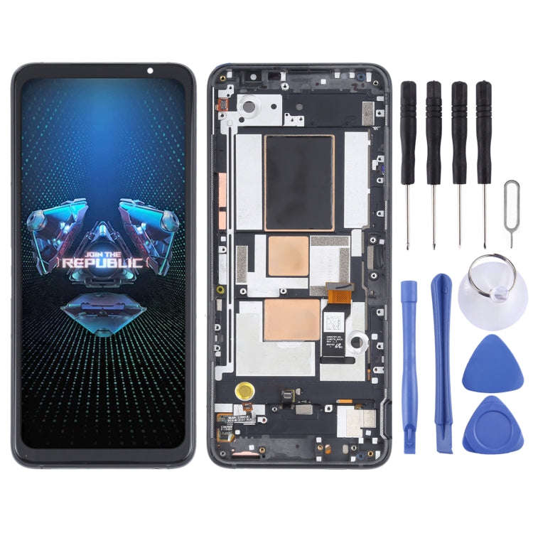 Original OLED LCD Screen for Asus ROG Phone 5 ZS673KS Digitizer Full Assembly with FrameBlack)