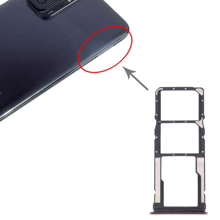 SIM Card Tray + SIM Card Tray + Micro SD Card Tray for Xiaomi Redmi Note 10 Pro 4G / Redmi Note 1...