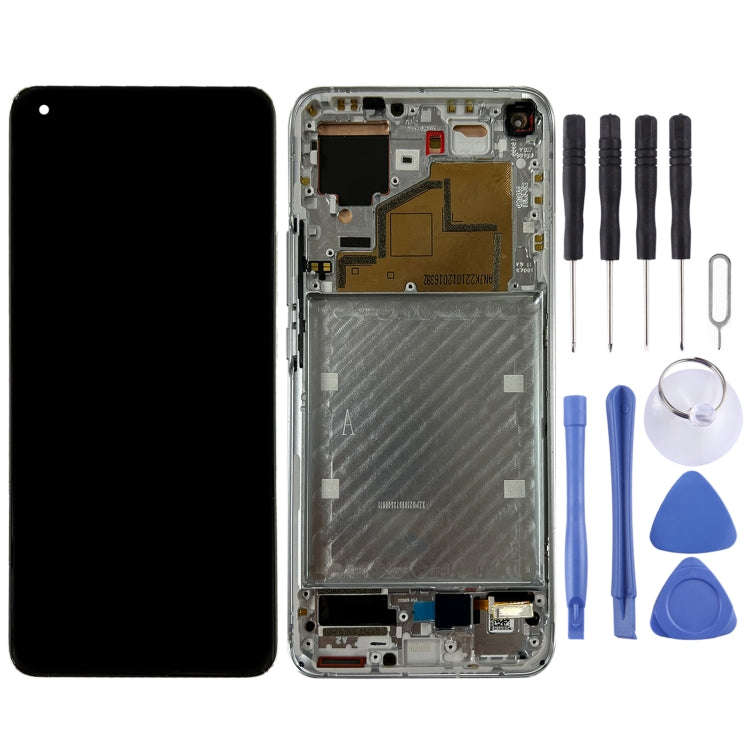 Original LCD Screen for Xiaomi Mi 11 M2011K2C, M2011K2G Digitizer Full Assembly with Frame(Silver)