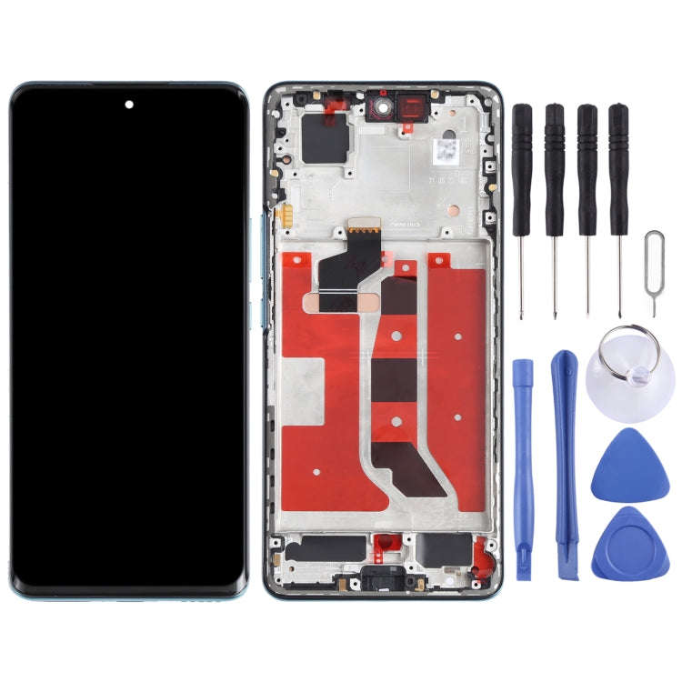 Original OLED LCD Screen for Honor 50 Digitizer Full Assembly with Frame(Green)