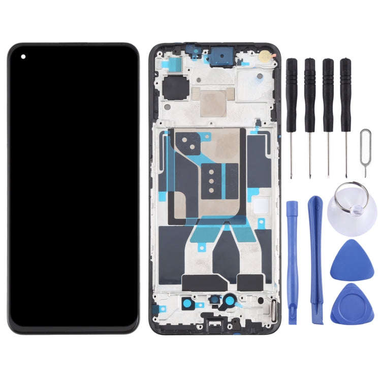 Original Super AMOLED Material LCD Screen and Digitizer Full Assembly with Frame for OPPO Realme ...
