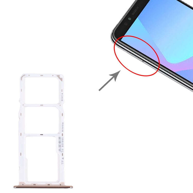 SIM Card Tray + SIM Card Tray + Micro SD Card Tray for Huawei Y6 Prime (2018) (Silver)