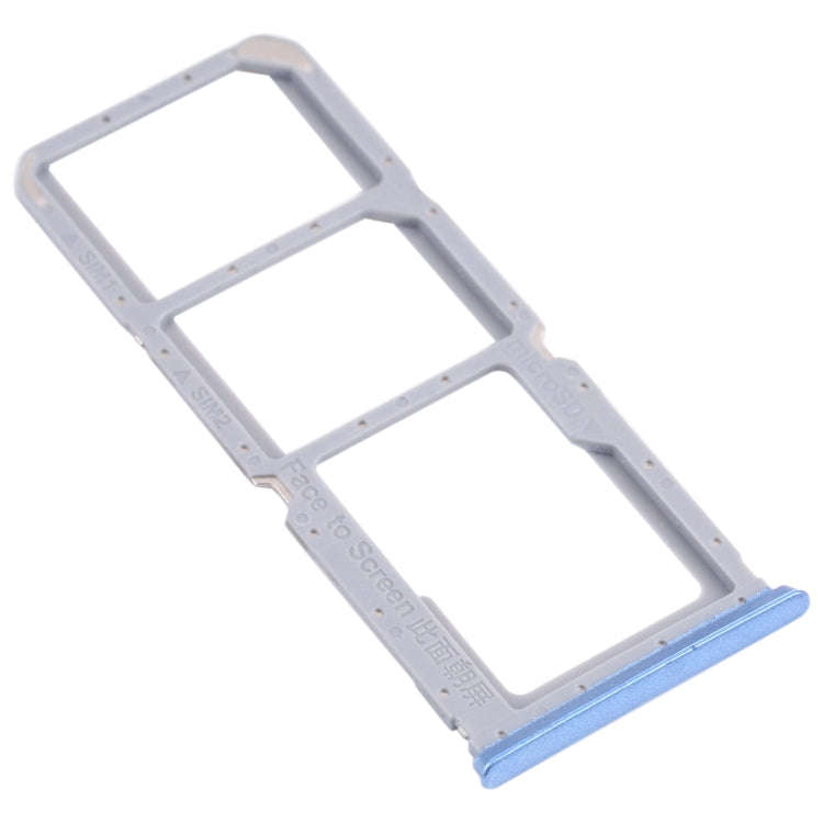 For OPPO A16 / A16S CPH2269 CPH2271  SIM Card Tray + SIM Card Tray + Micro SD Card Tray (Blue)